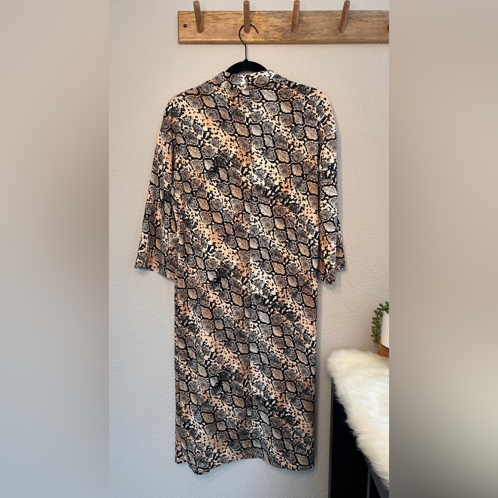 ZARA | 💎 Rare 💎 Snakeskin Animal Pattern Print Midi Dress Women’s Small - Picture 2 of 8